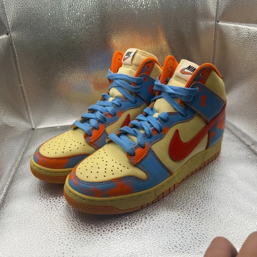 Size 7 Nike Dunk  High 1985 SP Safety Orange Acid Wash Mens Shoes DD9404-800 - Picture 4 of 9